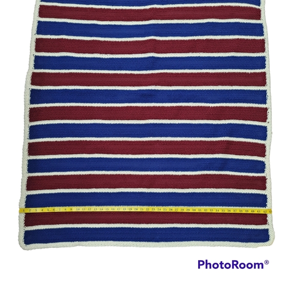 Crochet Stripe Throw Blanket - Picture 9 of 11